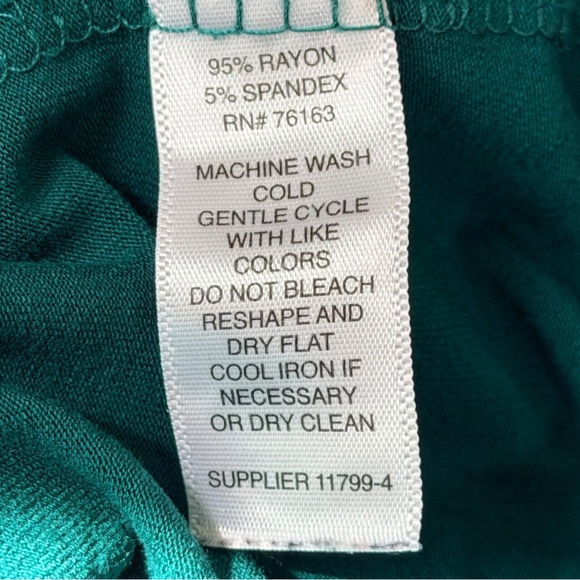 Boutique | Teal Long Sleeve V-Neck Dress – Size 3X - Picture 4 of 9